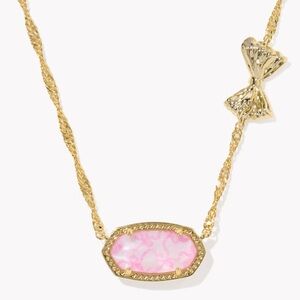 kendra scott x loveshackfancy posey pink luna rose bow elisa necklace